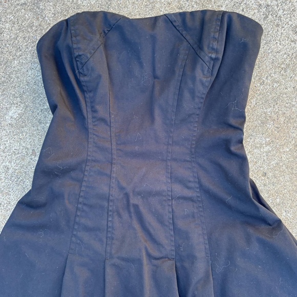 y2k black vintage strapless elegant bustier mini dress - Picture 4 of 5